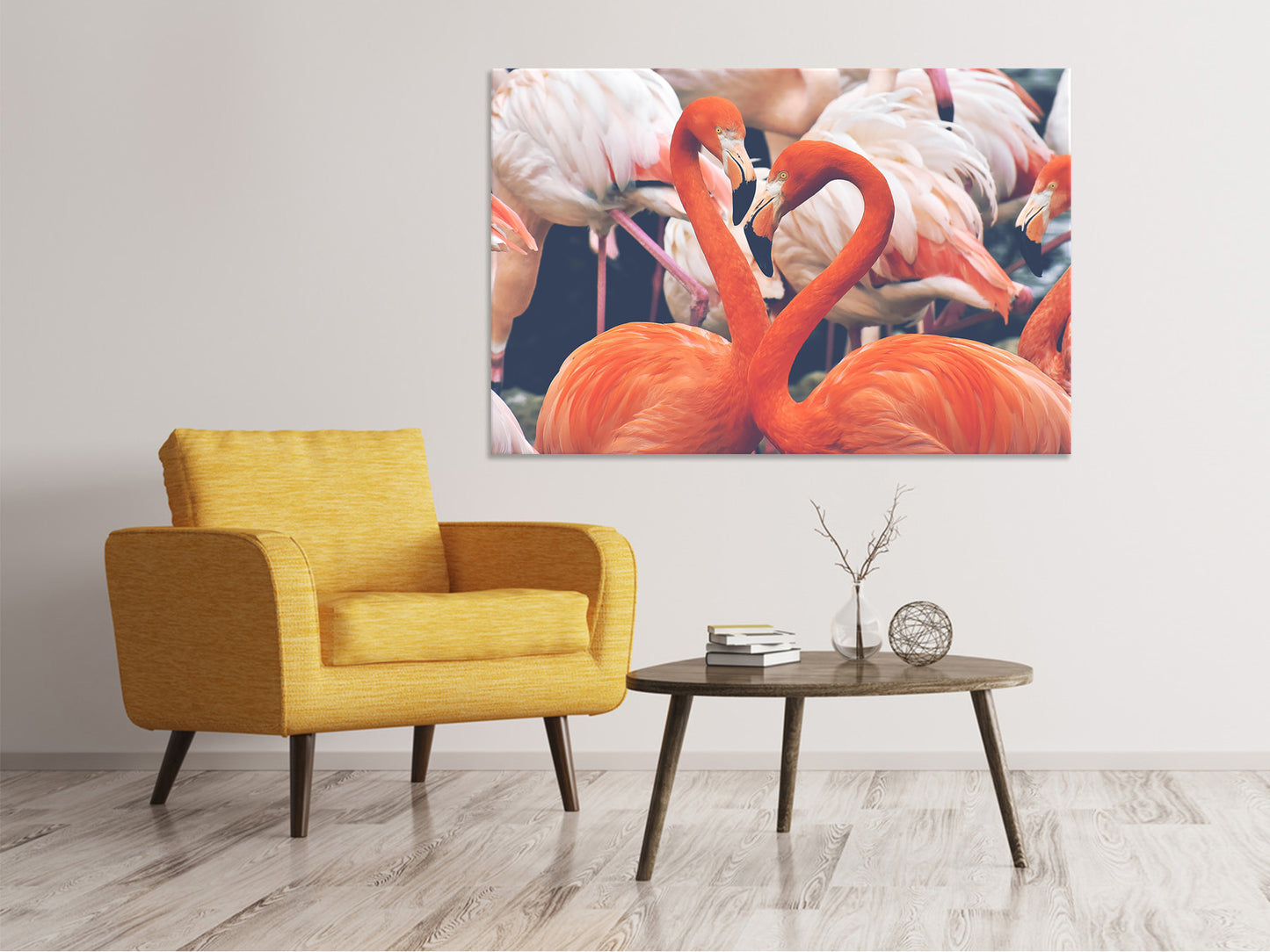 Leinwandbild Bunte Flamingos