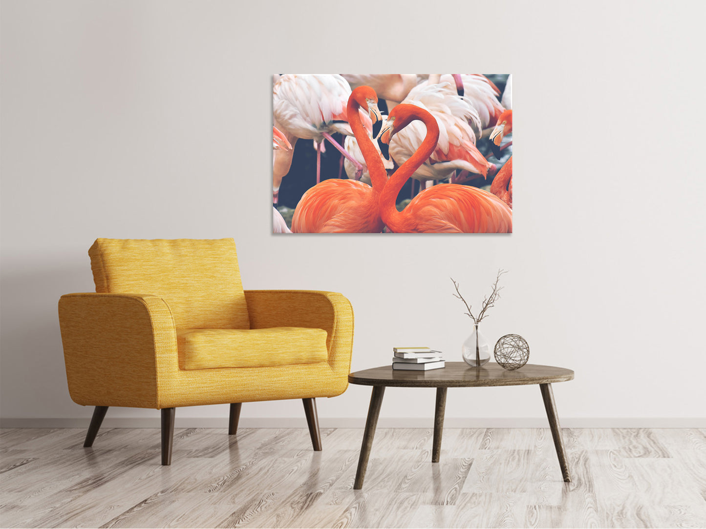 Leinwandbild Bunte Flamingos