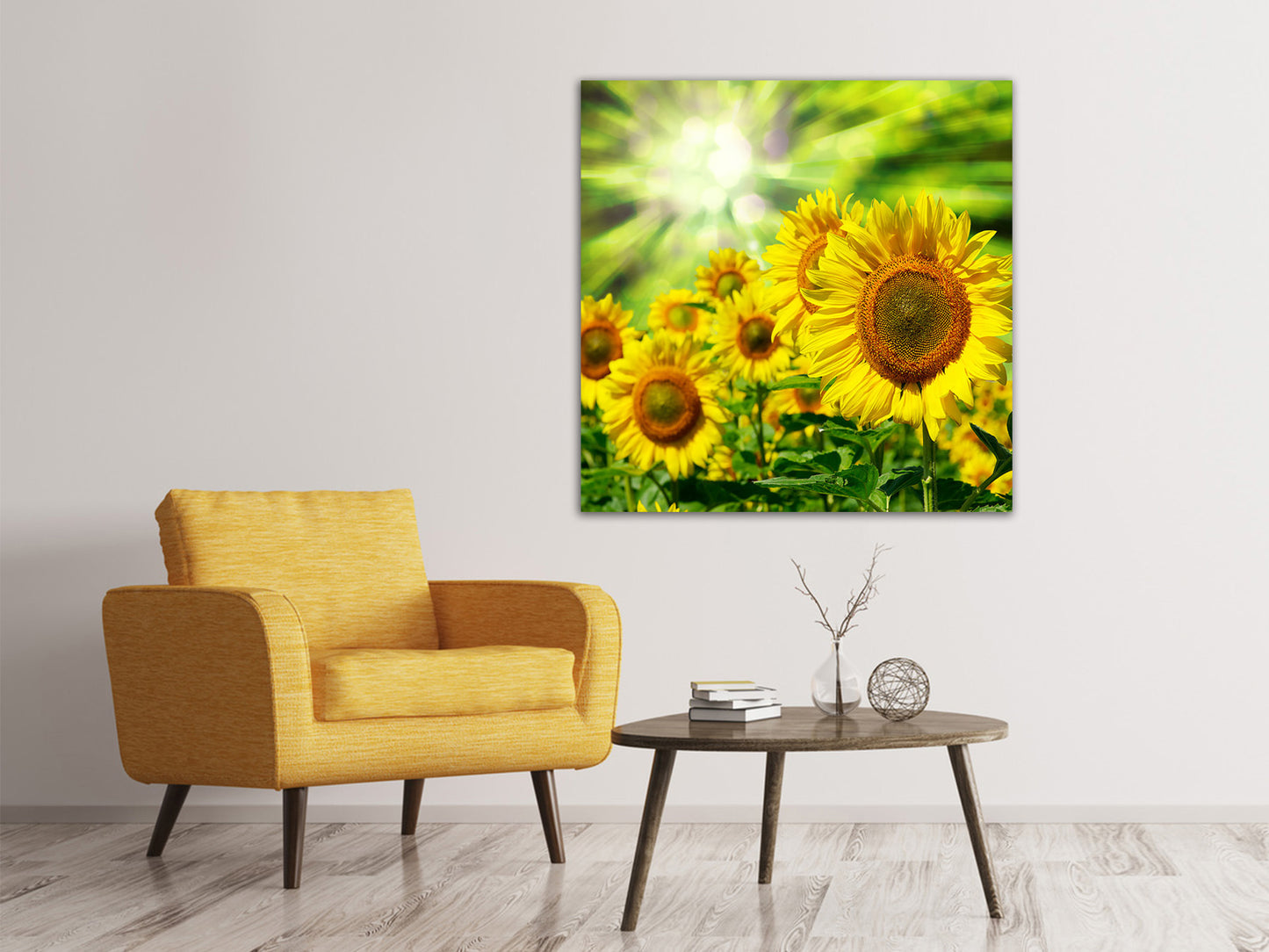 Leinwandbild Die Sonne und die Blumen