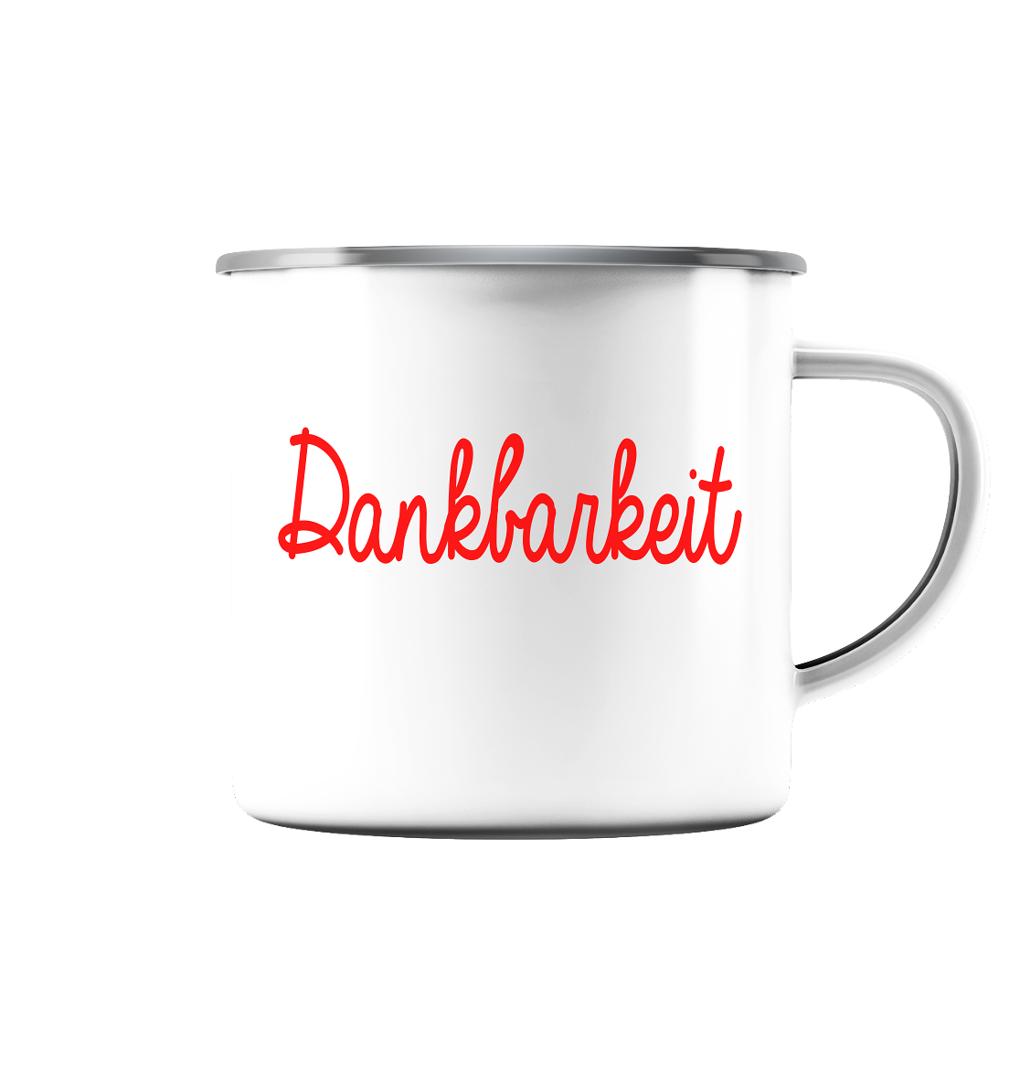 Dankbarkeit - Emaille Tasse (Silber)