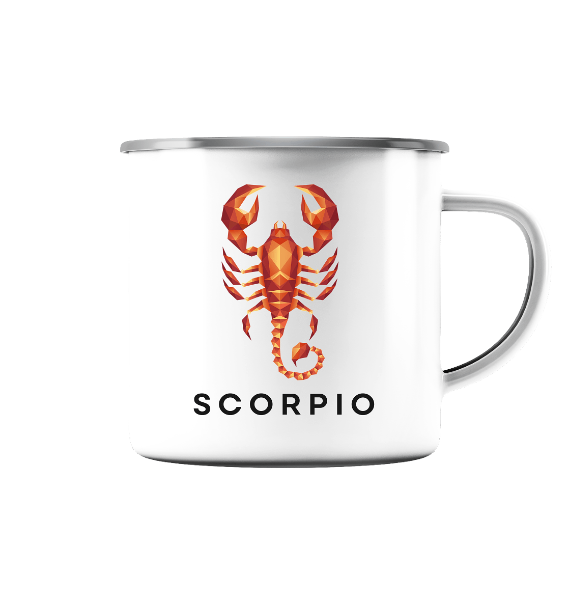 Skorpion Sternzeichen (Scorpio) - Emaille Tasse (Silber)