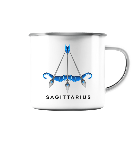 Schütze Sternzeichen (Sagittarius) - Emaille Tasse (Silber)