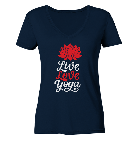 Live & Love - Damen V-Neck Shirt Bio