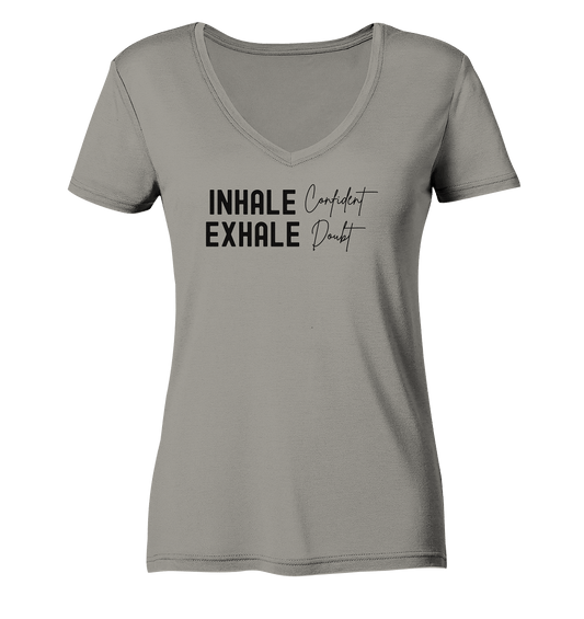 Einatmen - Damen V-Neck Shirt Bio