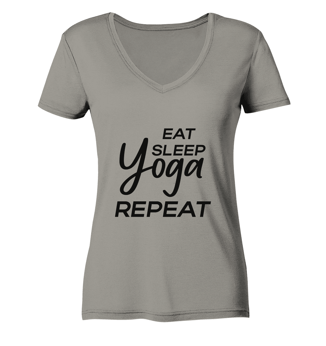 ESSEN, SCHLAFE & YOGA UND DANN WIEDERHOLEN - Damen V-Neck Shirt