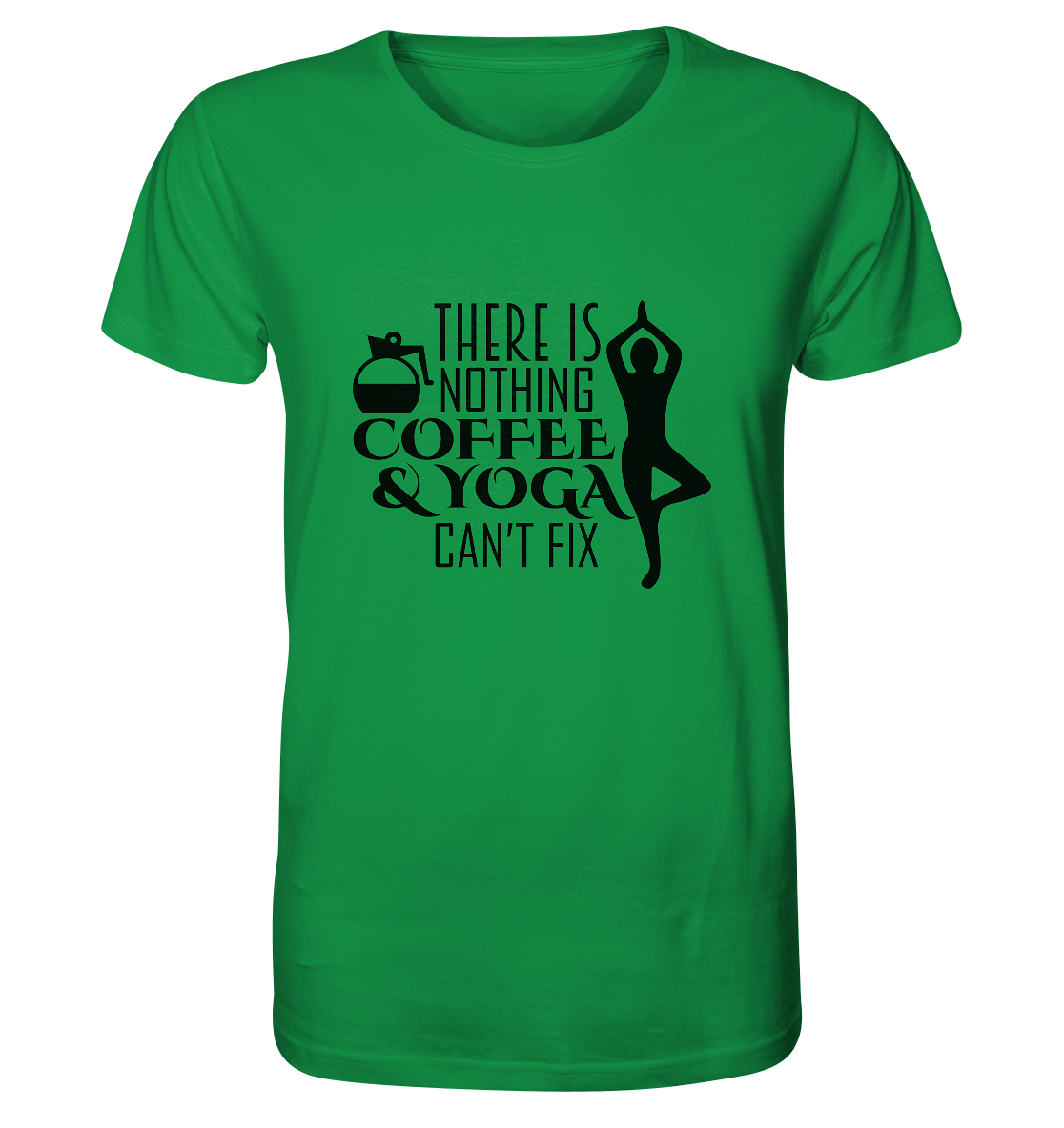 Kaffee & Yoga - Herren T-Shirt Bioqualität