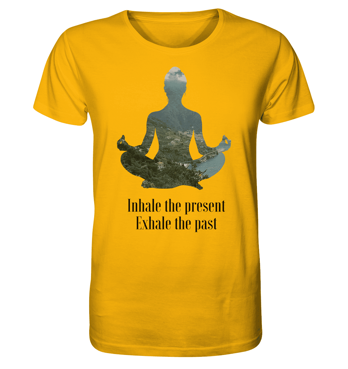 ATME DIE GEGENWART EIN - ATME DIE VERGANGENHEIT AUS - Herren T-Shirt Bioqualität