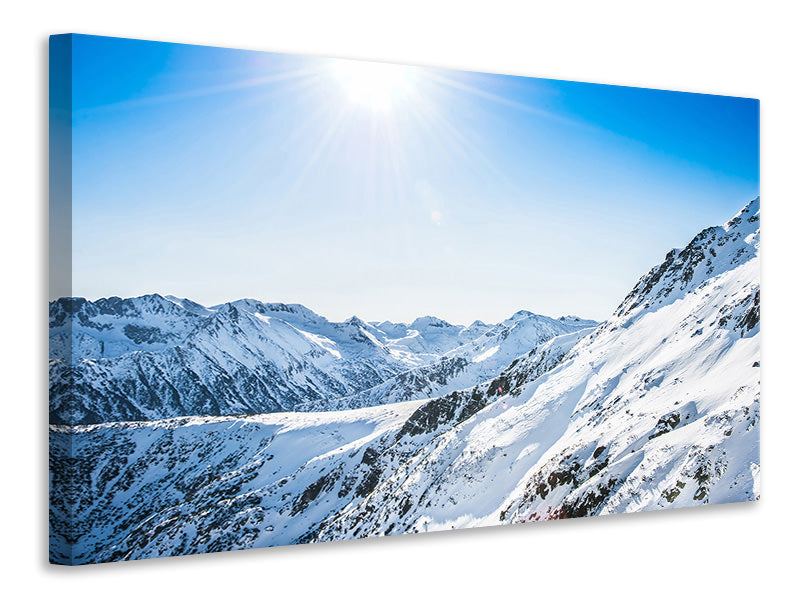 Leinwandbild Bergpanorama im Schnee