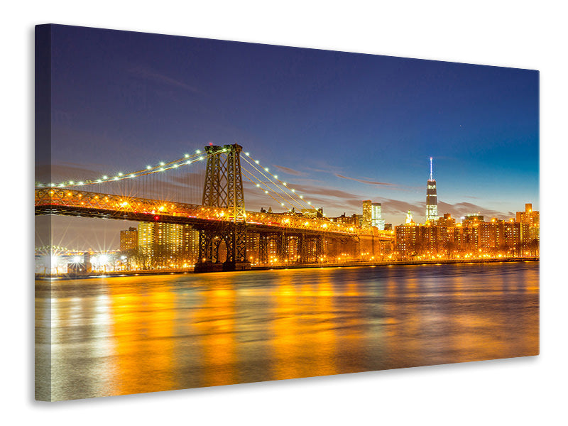 Leinwandbild Skyline NY Williamsburg Bridge