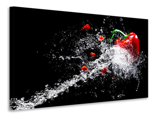 Leinwandbild Paprika Splash XL