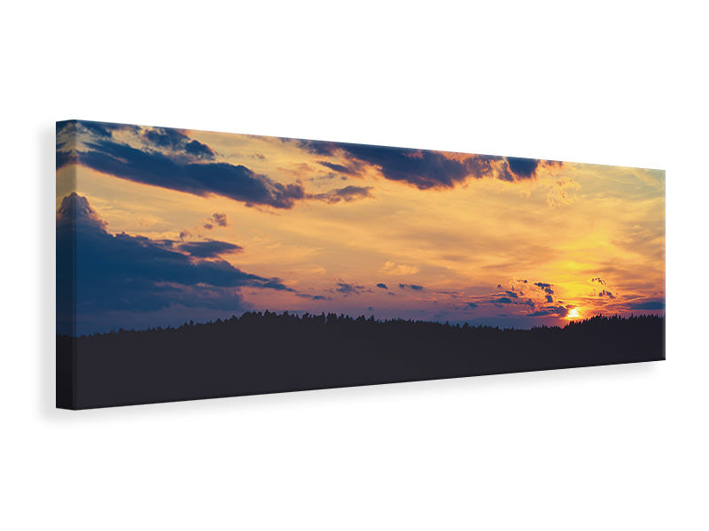 Leinwandbild Panorama Sonnenuntergang - Zeit zum Entspannen