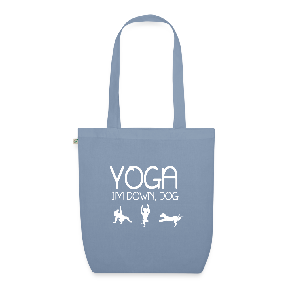 Hunde lieben Yoga - Bio-Stoffbeutel - Blaugrau